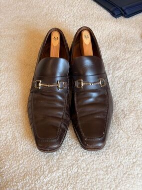 Gucci Men's Brown Leather Bit Loafers